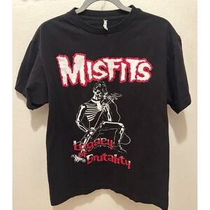 MISFITS Vintage 90s Y2K Legacy of Brutality T Shirt Punk Band Tee Graphic Black